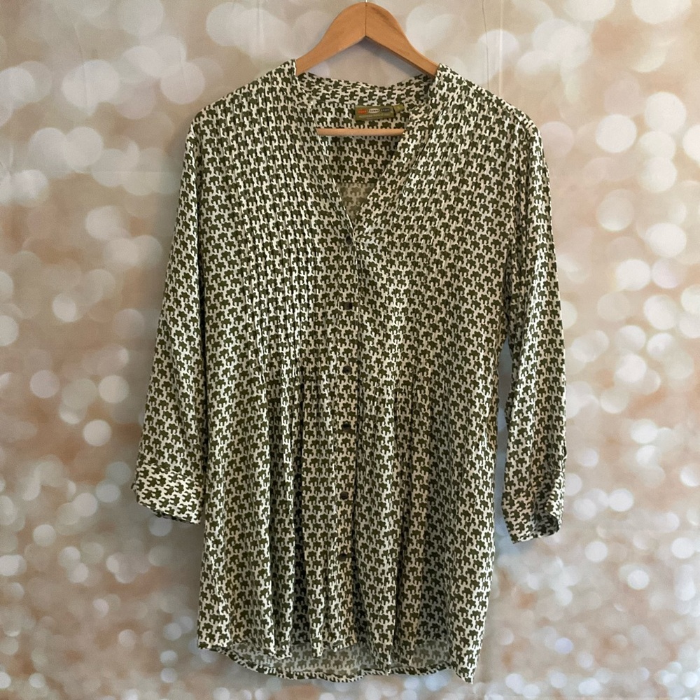 Rock Flower Paper Green and Cream Tunic